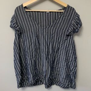 Striped Blouse with butterfly sleeves